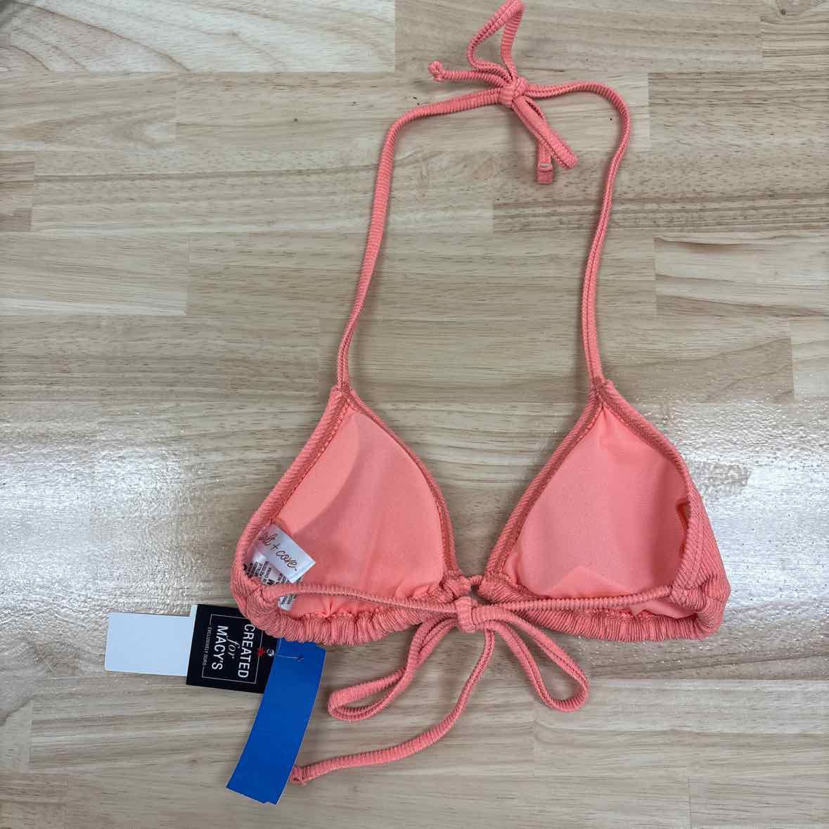 Salt + Cove Size M Luster Shine Triangle Bikini Top