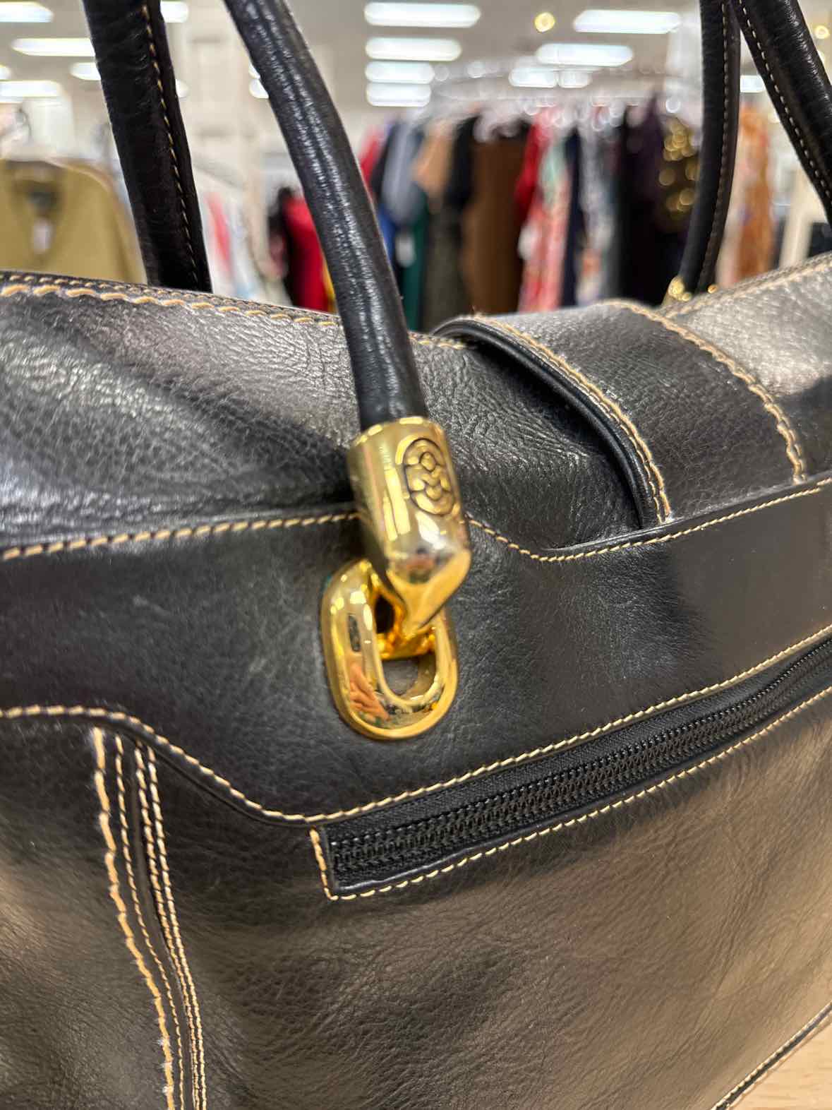 Marino Orlandi Black satchel Italian Leather Preloved Handbag