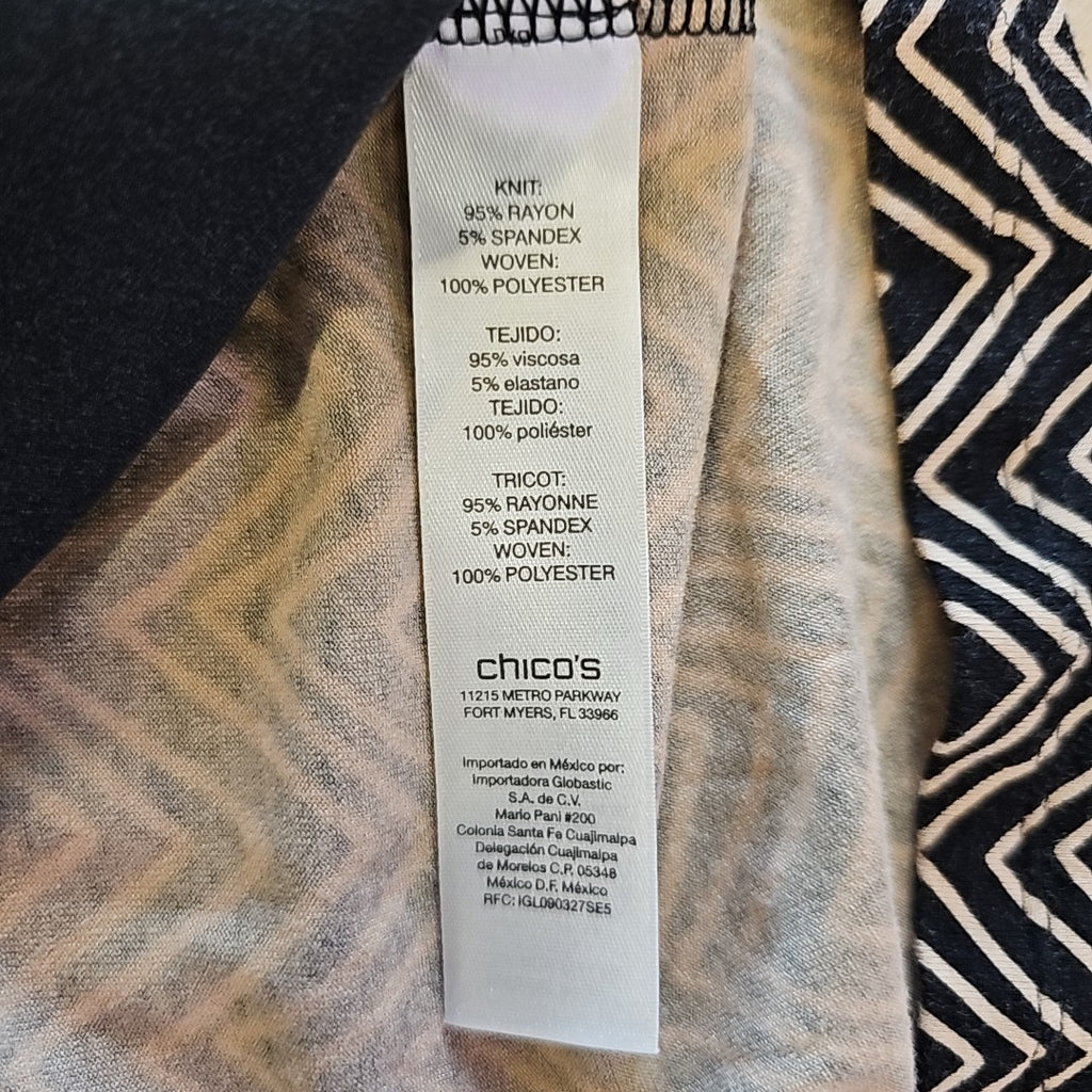 Chico's Size 1 Black Used Blouse