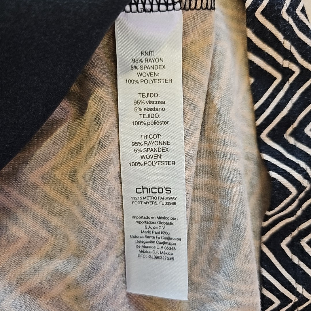 Chico's Size 1 Black Used Blouse