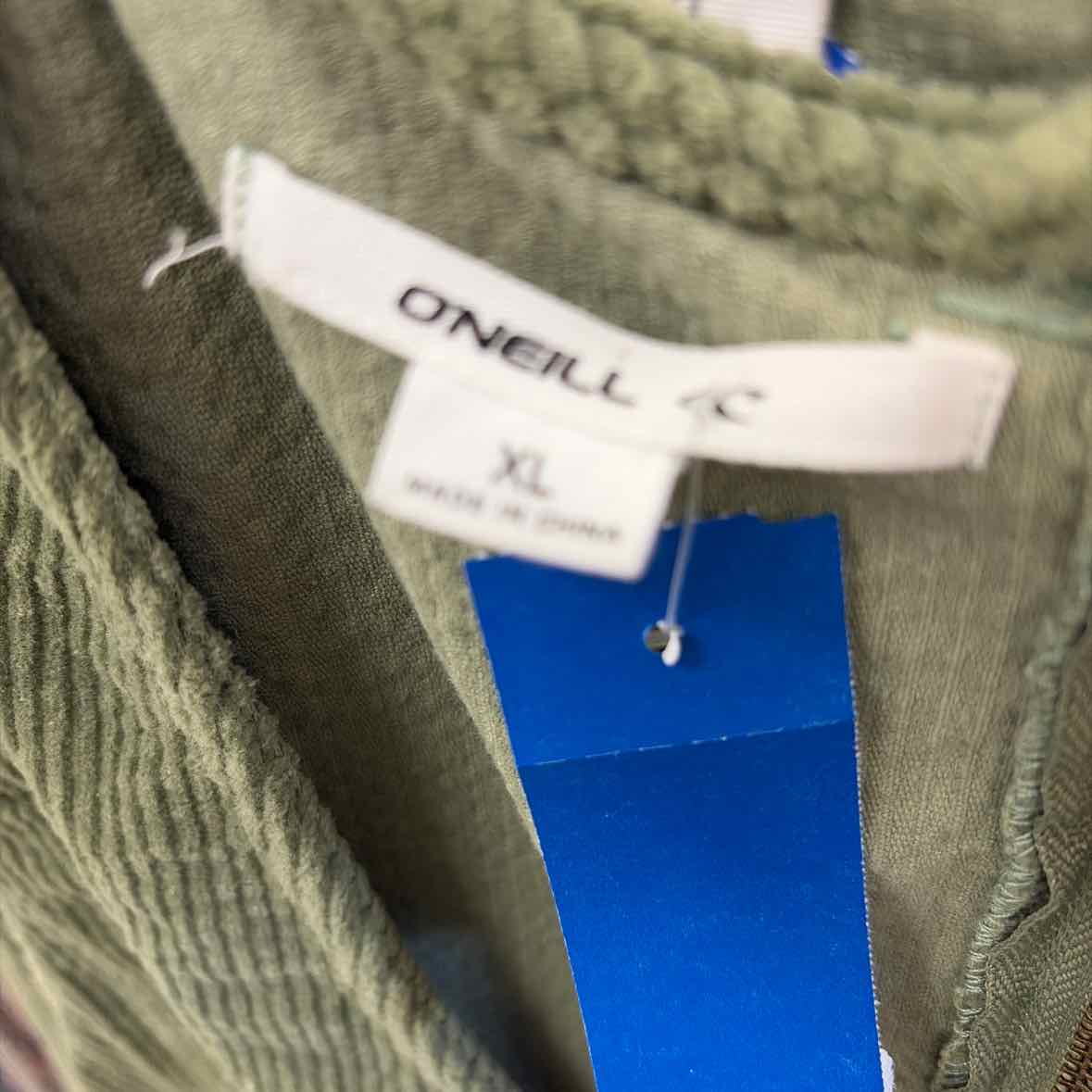 O'Neil Size XL Poppy Sleeveless Corduroy Mini Dress - Oil Green