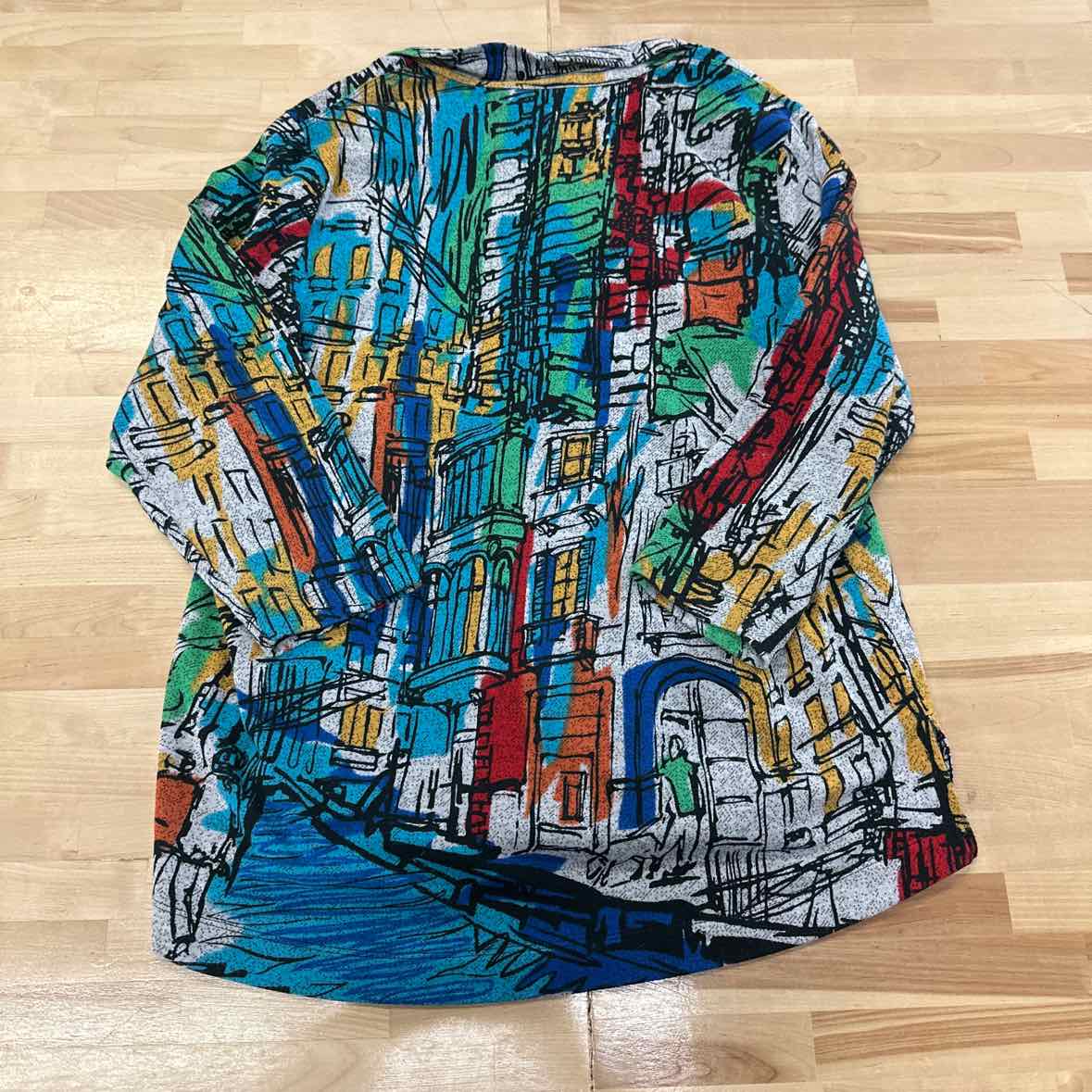 Ali Miles Size L Multi-Color Button Down Shirt