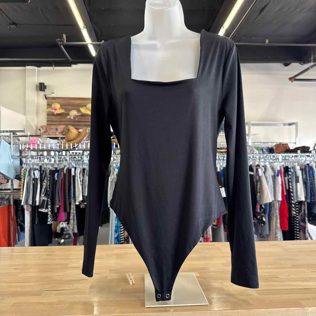 Fame Size XL Black Bodysuit