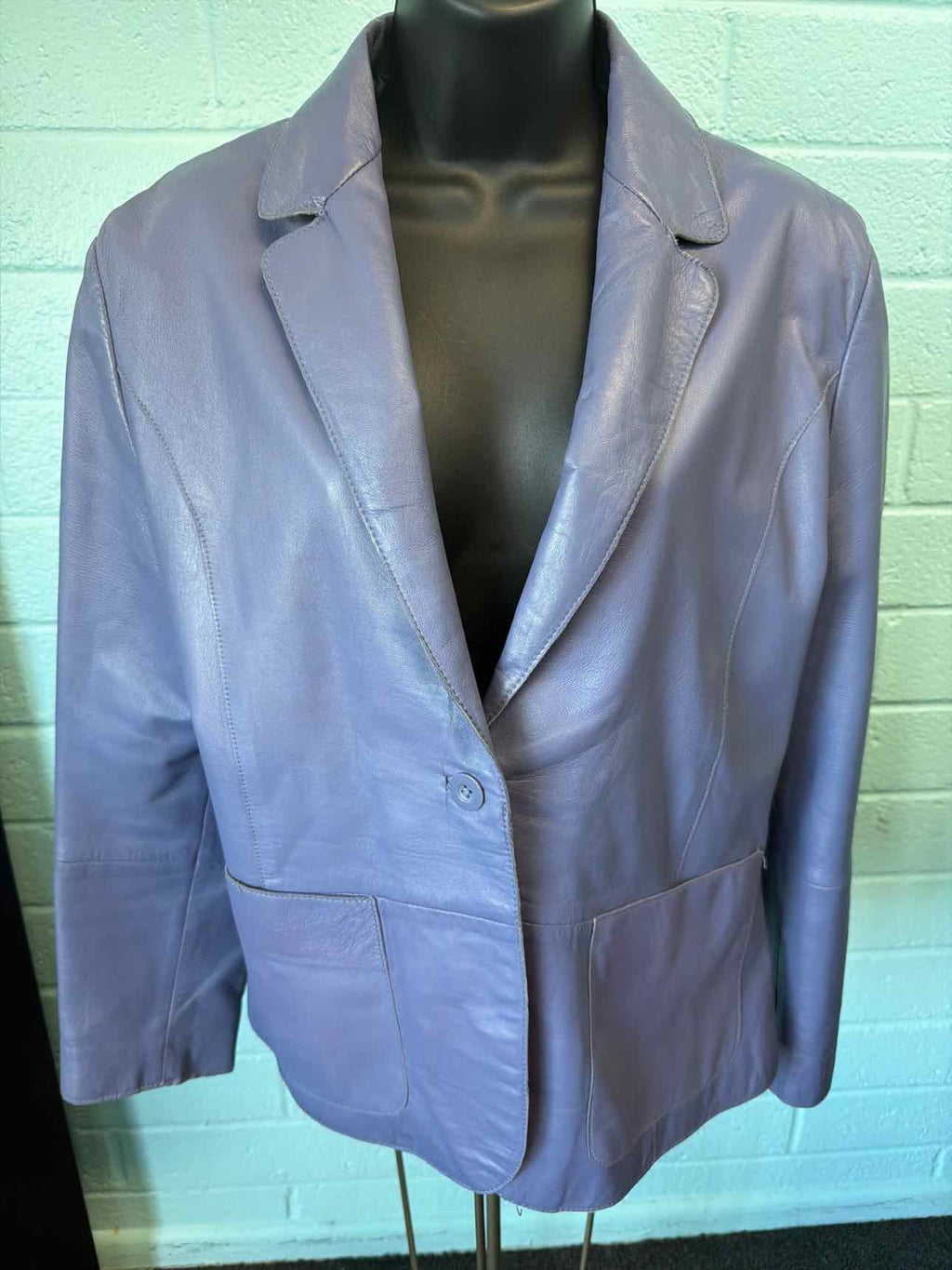 Casual Corner Size L Lavender Leather Coat