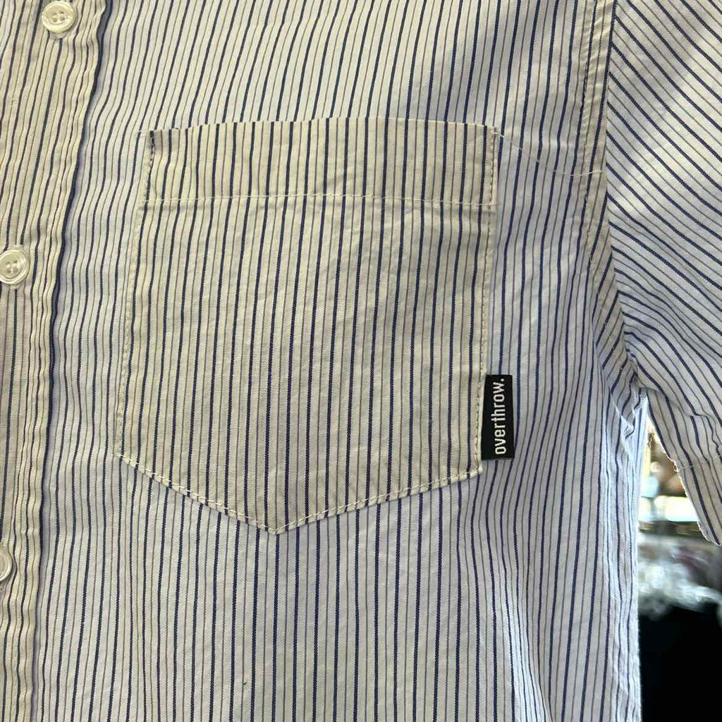 Overthrow Size S white blue Preloved MENS Button Down Shirt