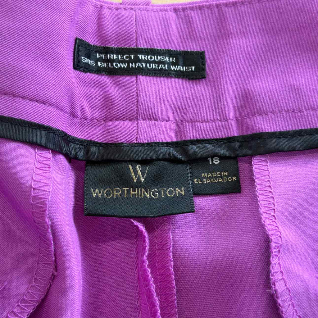 Worthington Size 18 Purple Pants
