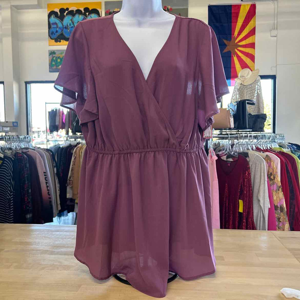 Torrid Size 1X Purple Preloved Blouse