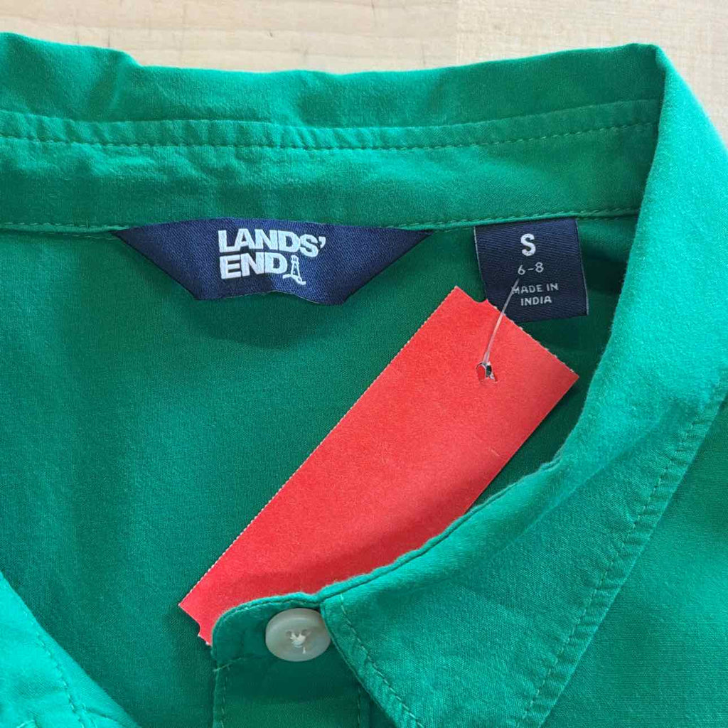 Lands End Size S Green Preloved Button Down Shirt