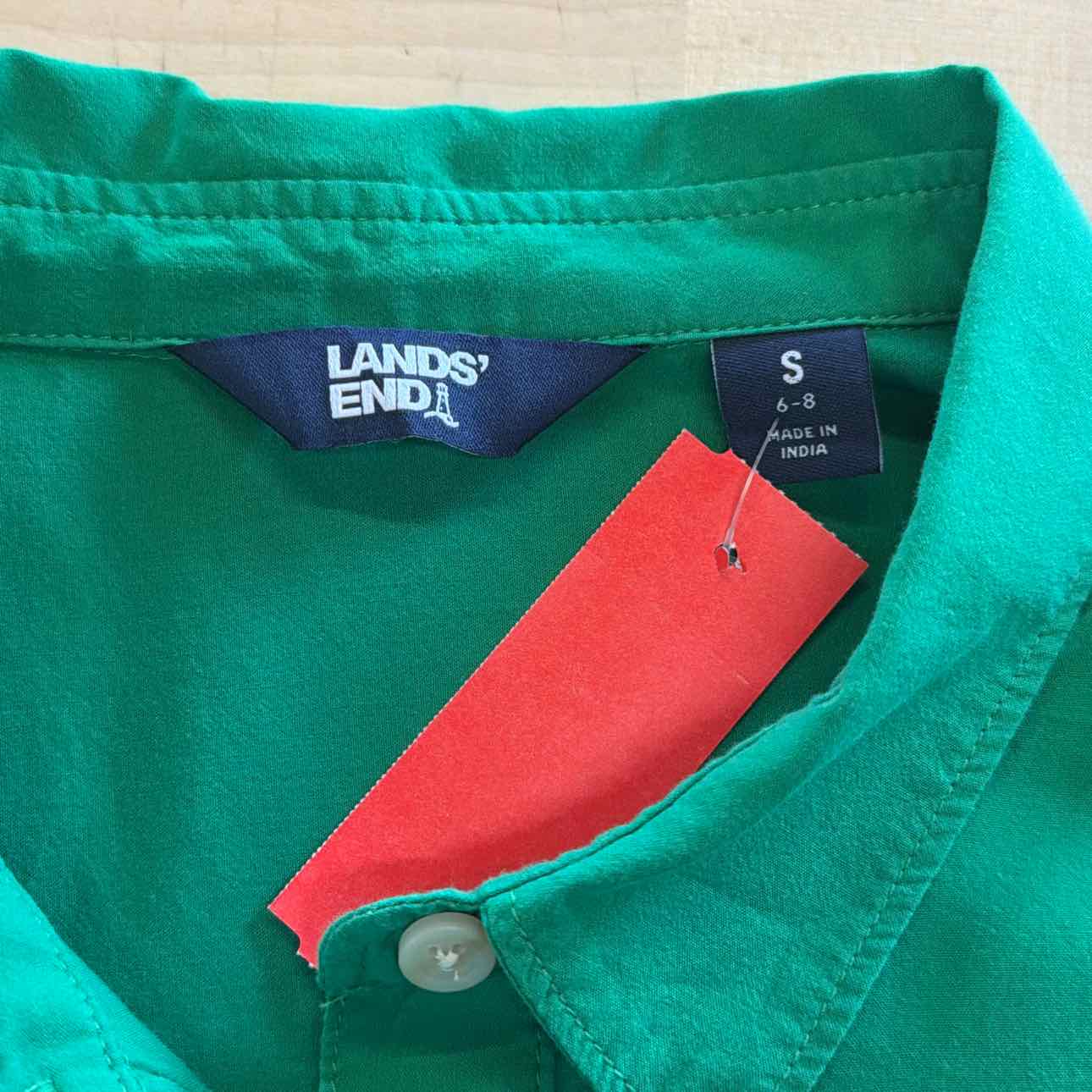 Lands End Size S Green Preloved Button Down Shirt