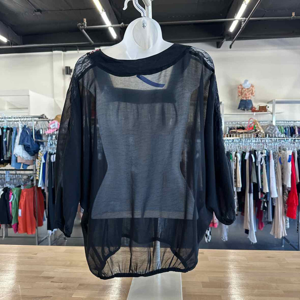 Charming Charlie Size S Black Blouse