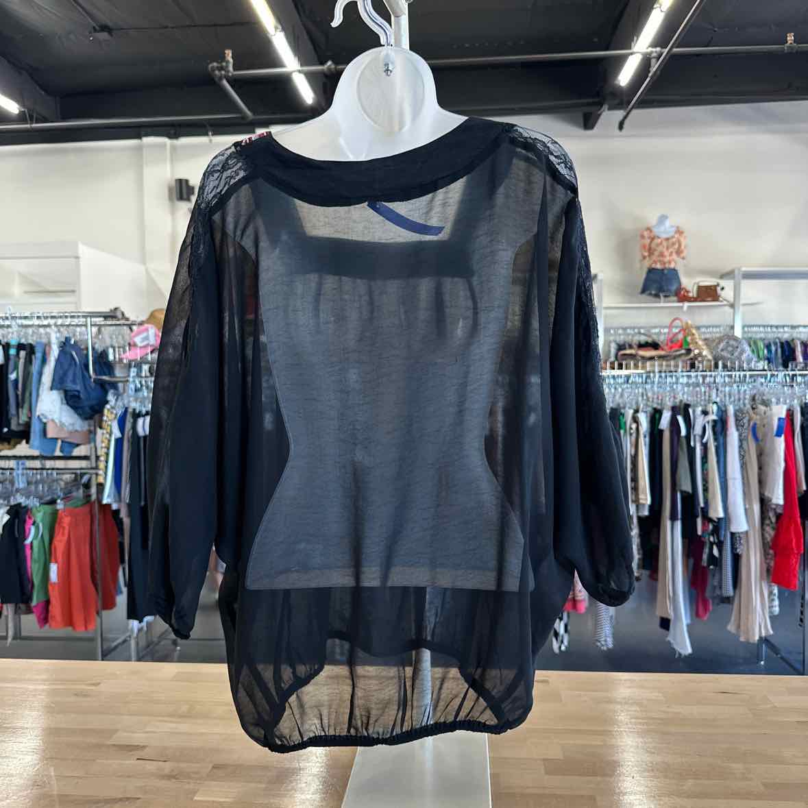 Charming Charlie Size S Black Blouse