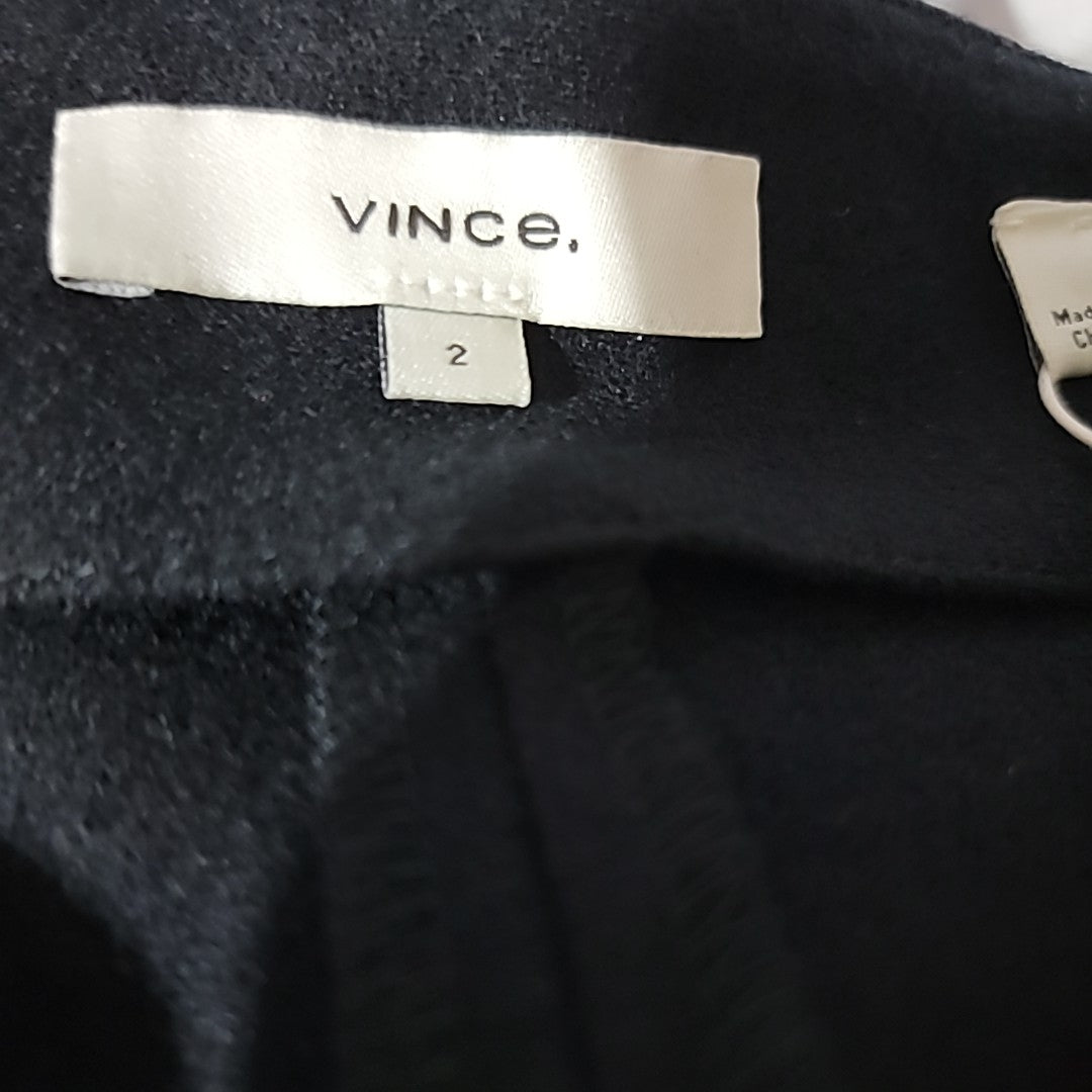 Vince. Size 2 Cozy Easy Black Wool Blend Flare Pants NWT