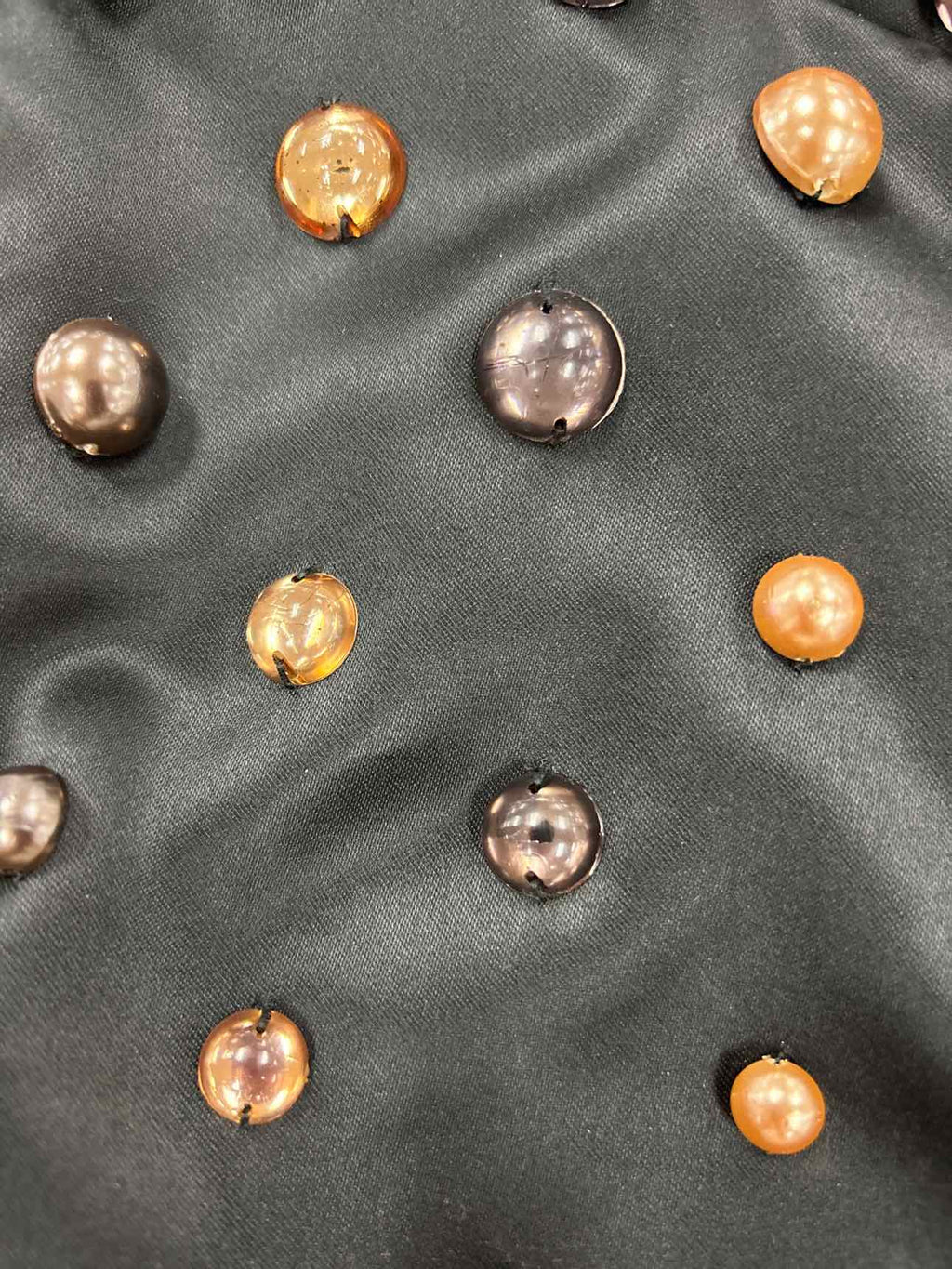 Anthropologie Size M Black Gold Satin New Dress