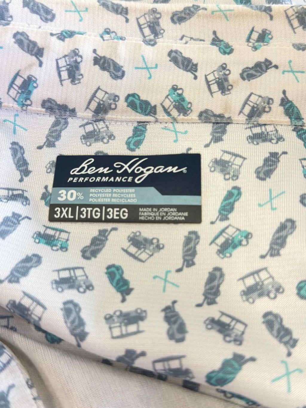 Ben Hogan Size 3XL White/Blue Preloved MENS Polo