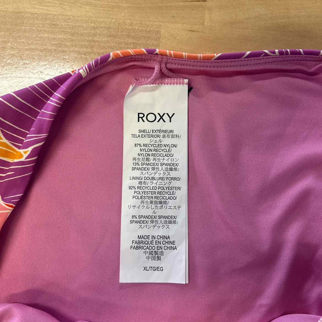 Roxy Size XL Bell Bottom Blooms High Waist Bikini Bottoms