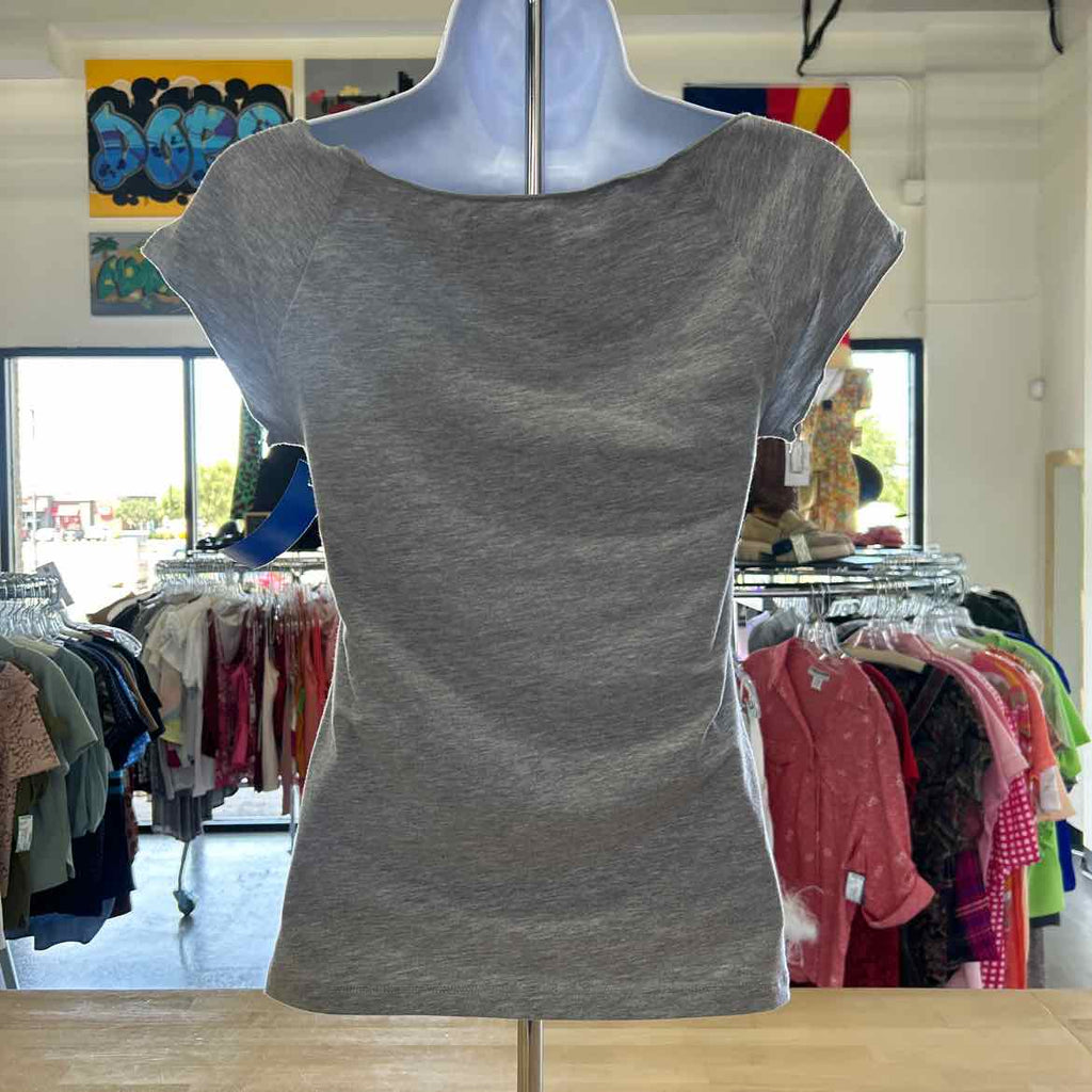 Bebe Size XS Gray Preloved T-Shirt SS