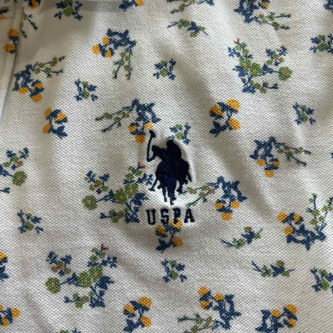 US Polo Assn Size L White Preloved MENS Polo