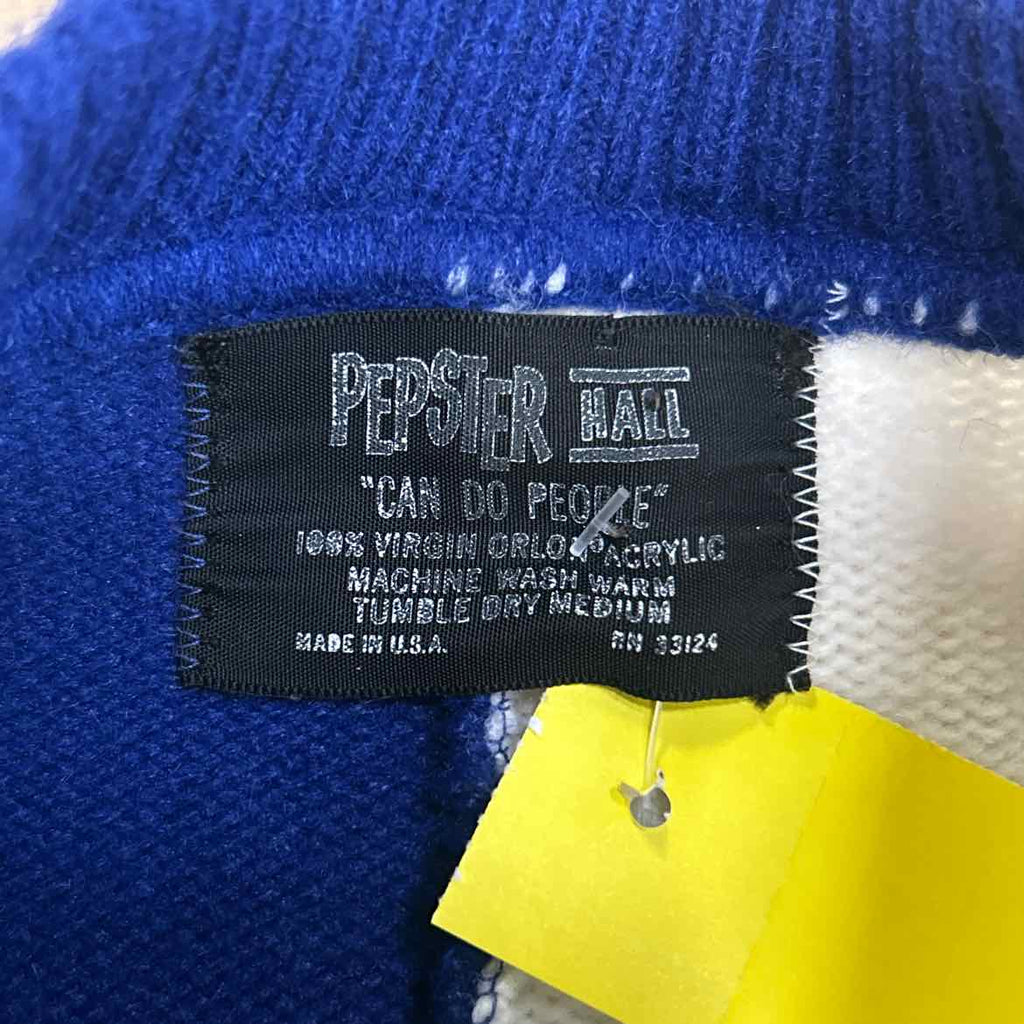 Pepster Hall Size M Blue White Knit Vintage Sweater