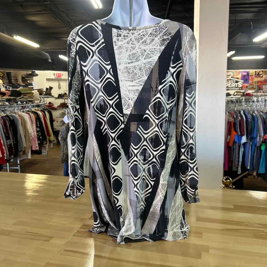 Lynn Ritchie Size XS Black Gray Preloved Tunic
