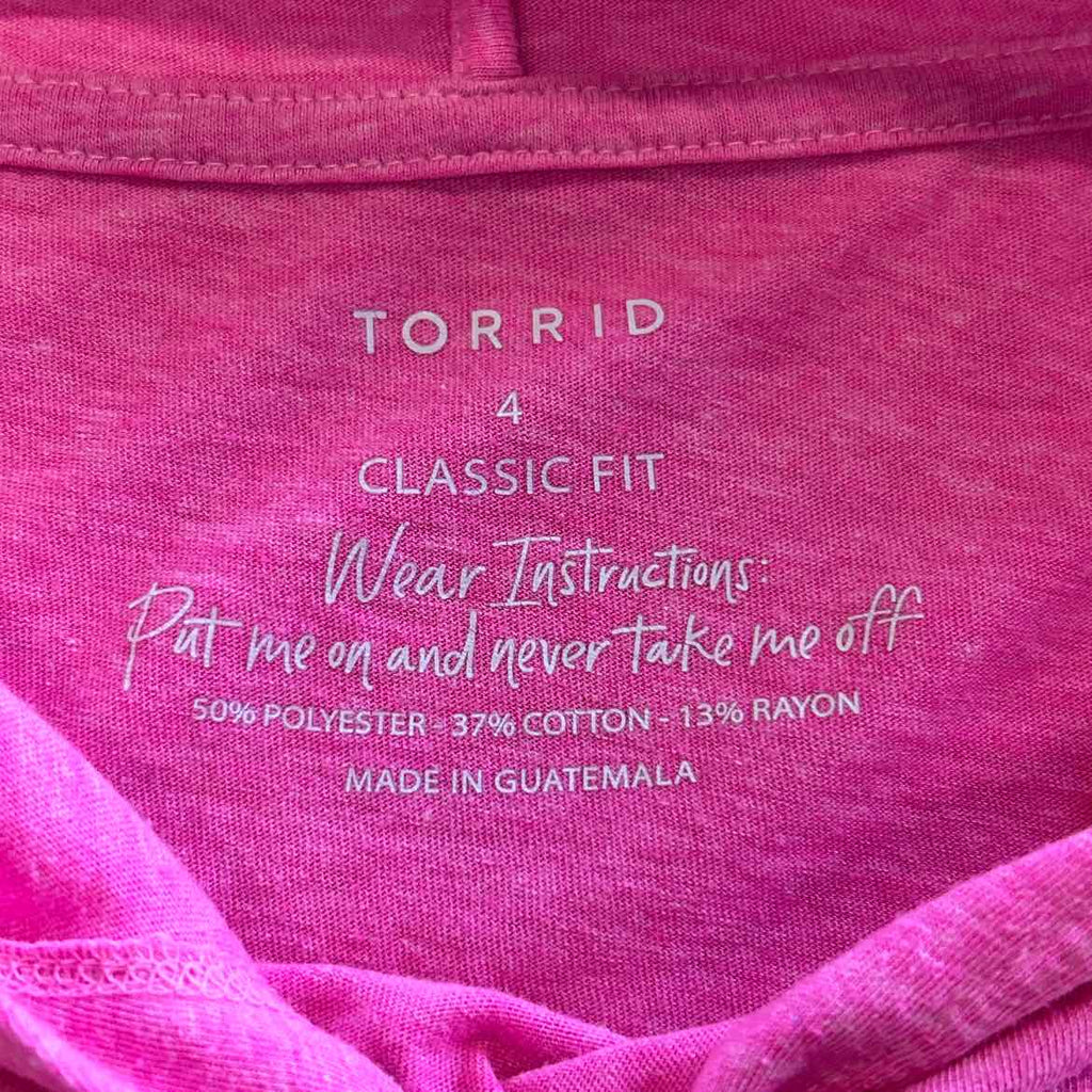 Torrid Size 4 Pink Long Sleeve