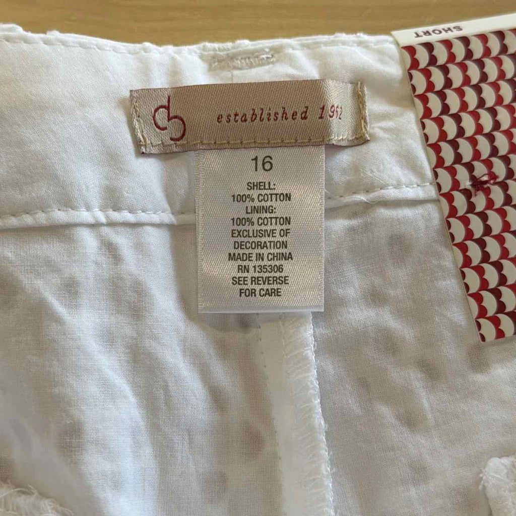 Dressbarn Size 16 White New Shorts