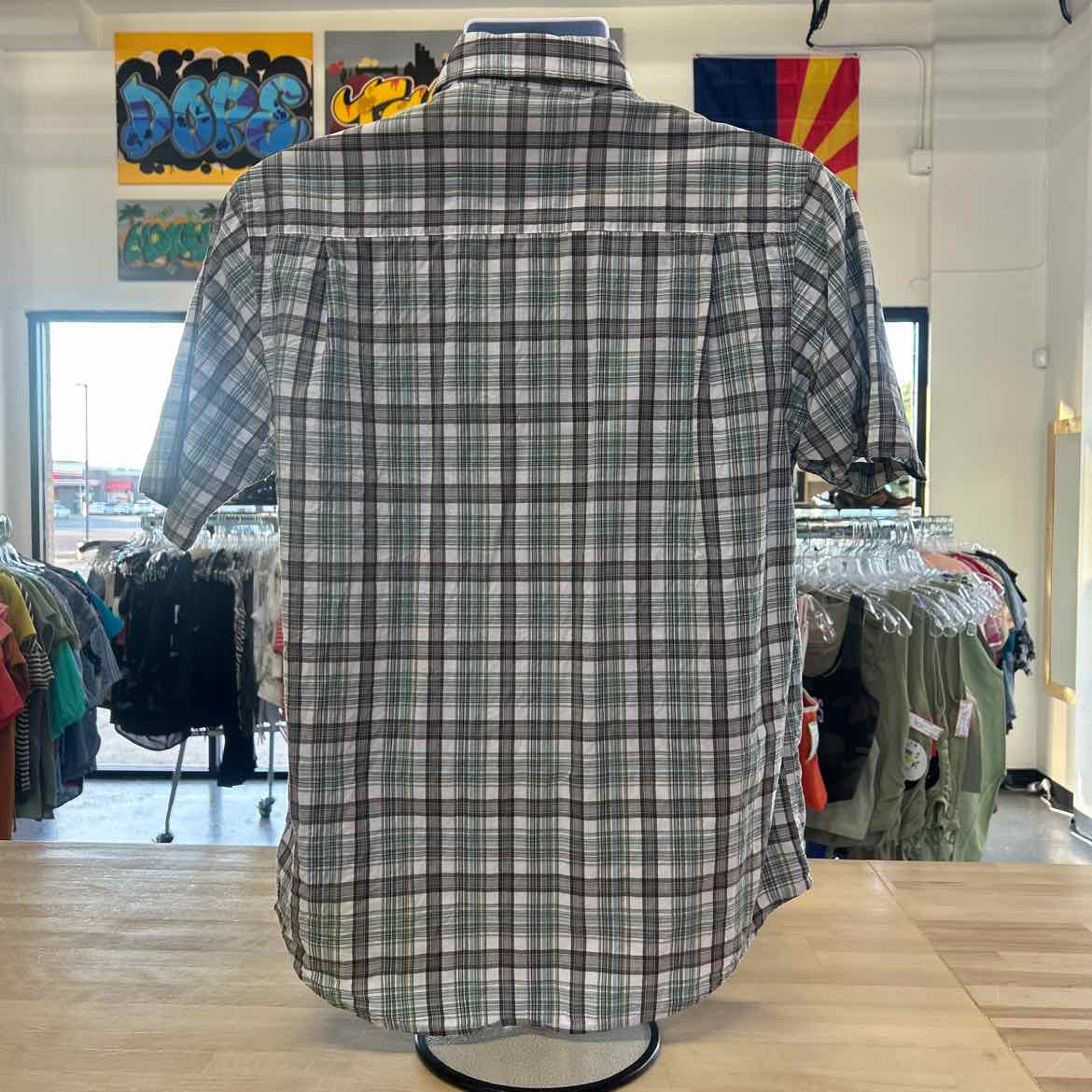 Nautica Size S White Green Preloved MENS Button Down Shirt