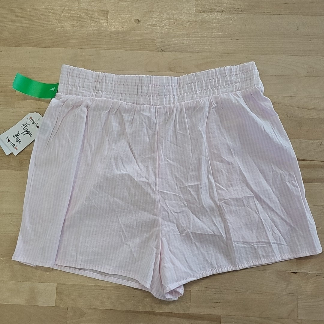 Hippie Rose Juniors' Stripe Boxer Shorts - Pink Stripe - M