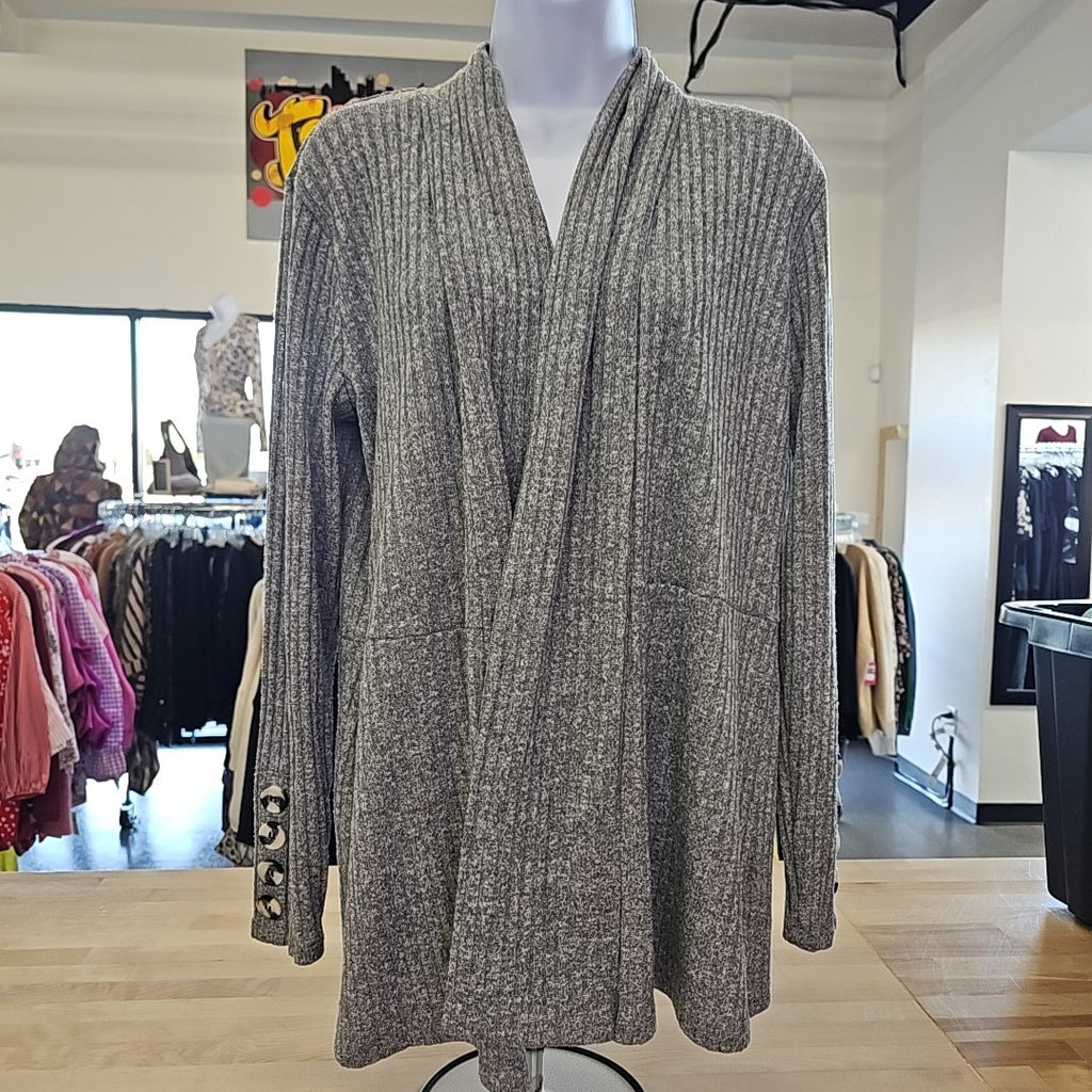 89th & Madison Size L Gray Cardigan