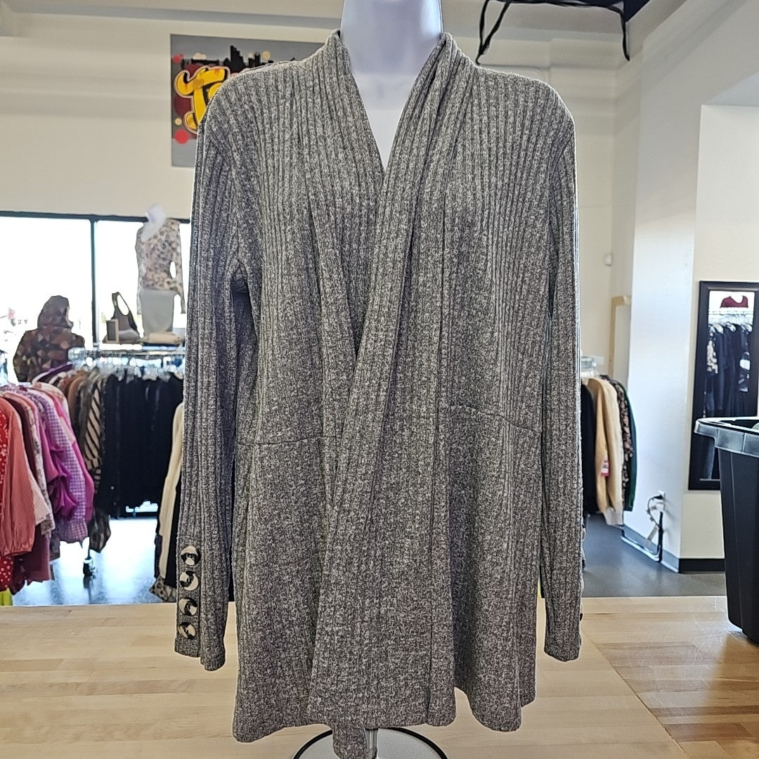 89th & Madison Size L Gray Cardigan