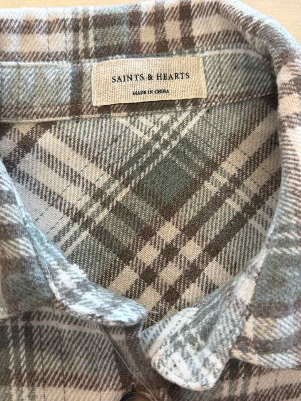 saints & Hearts Size M/L Green flannel