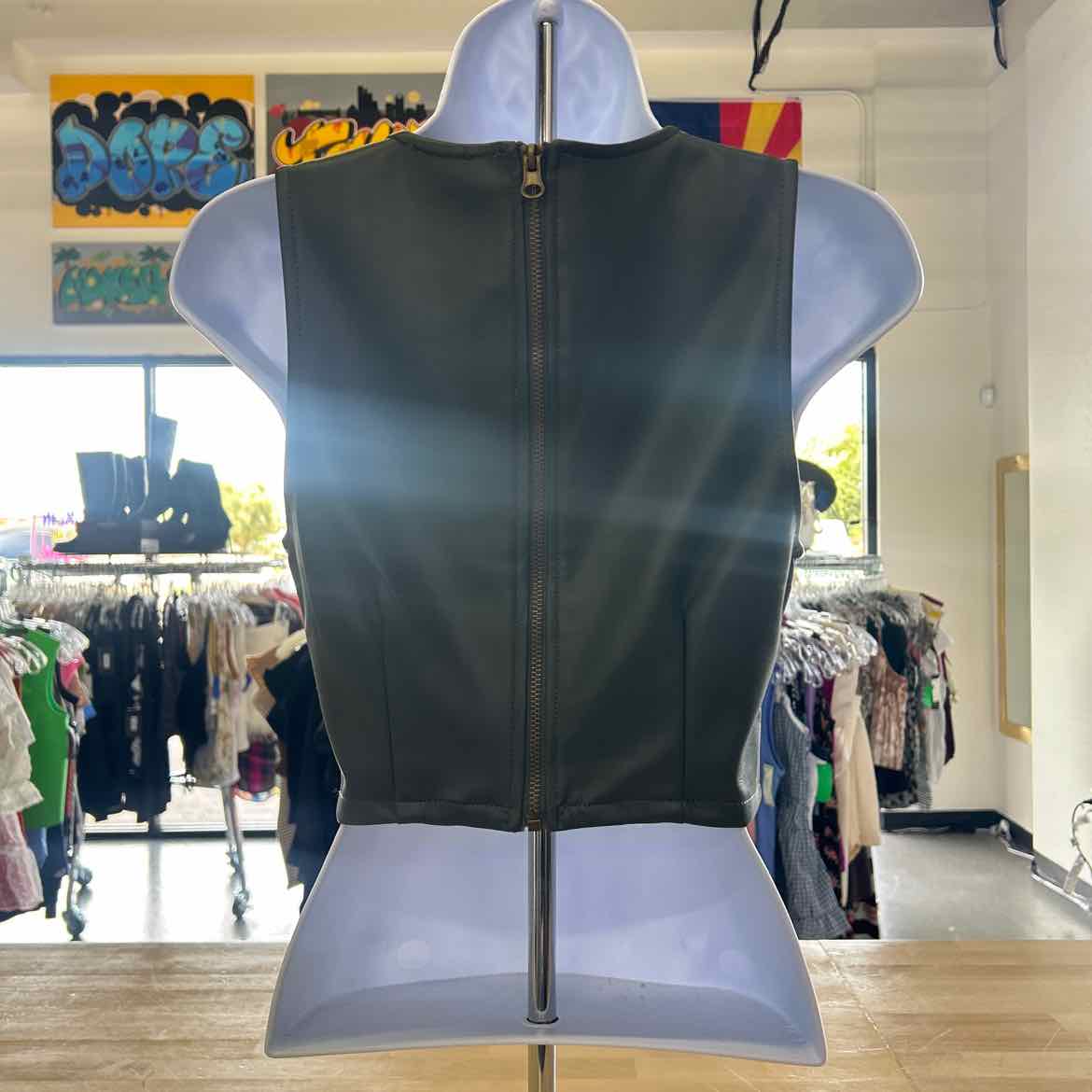 Kirious Size S Green Faux Leather Preloved Tank