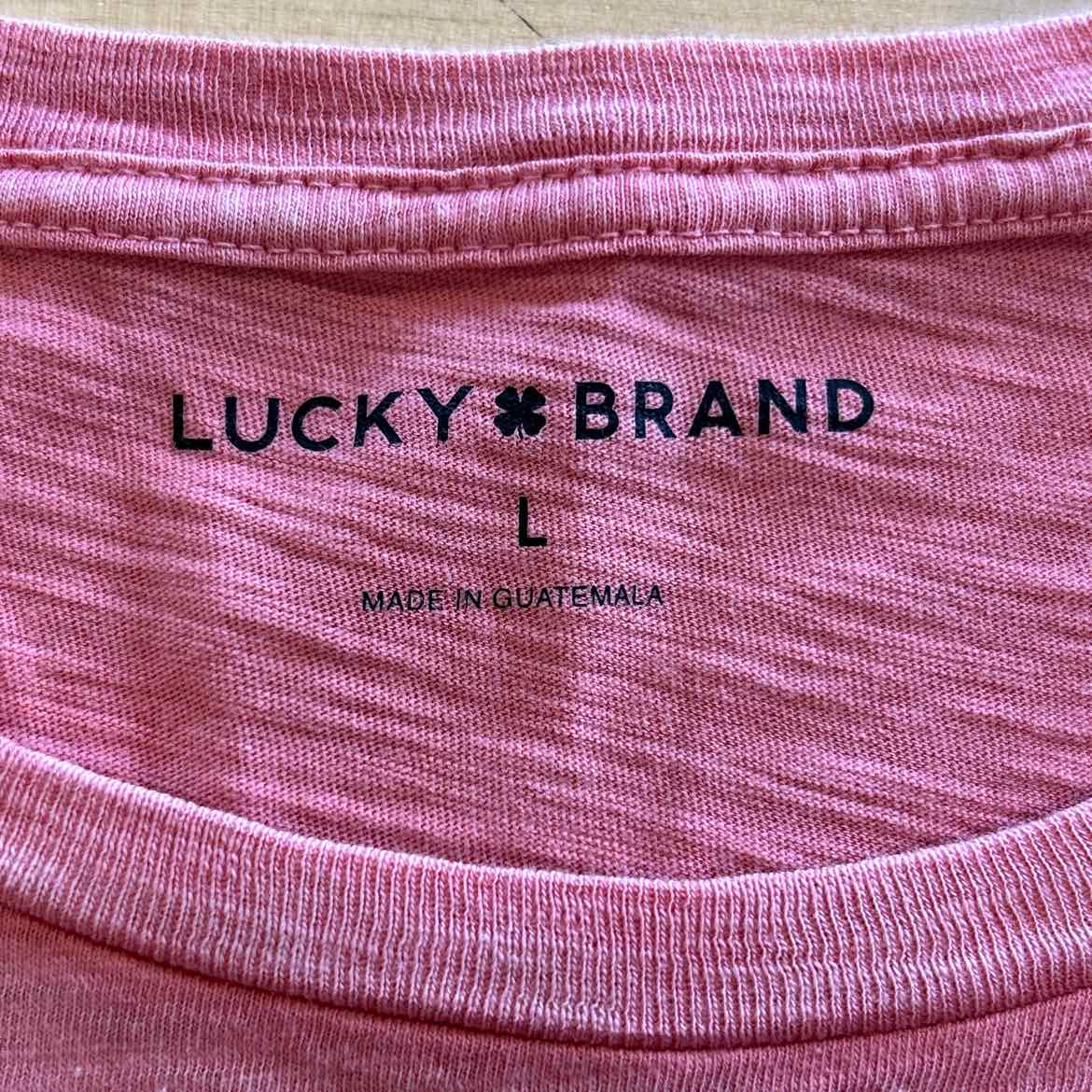 Lucky Brand Size L Pink T-shirt