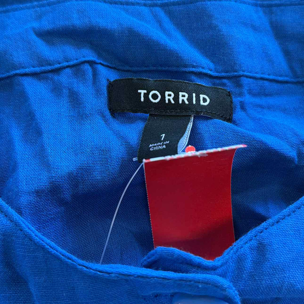 Torrid Size 1X Blue New Long Sleeve