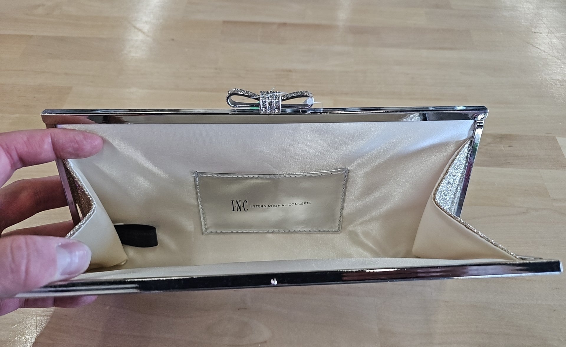 I.n.c. International Concepts Carolyn Glitter Clutch- Gold/Silver