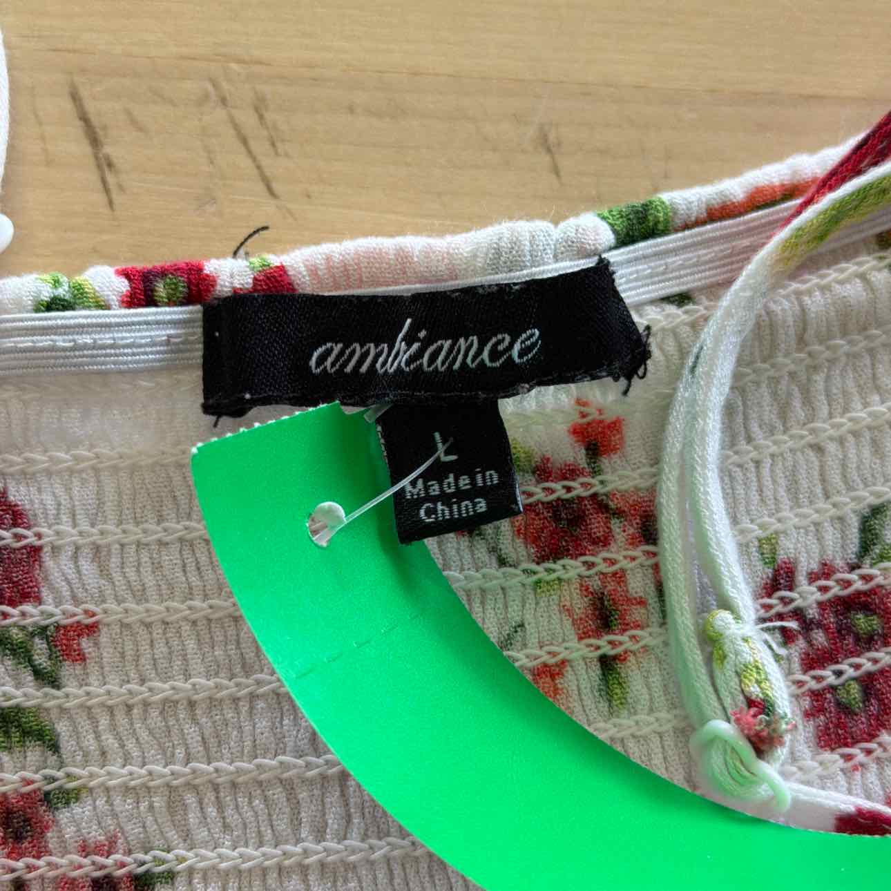 Ambiance Size L White Red Preloved Tank