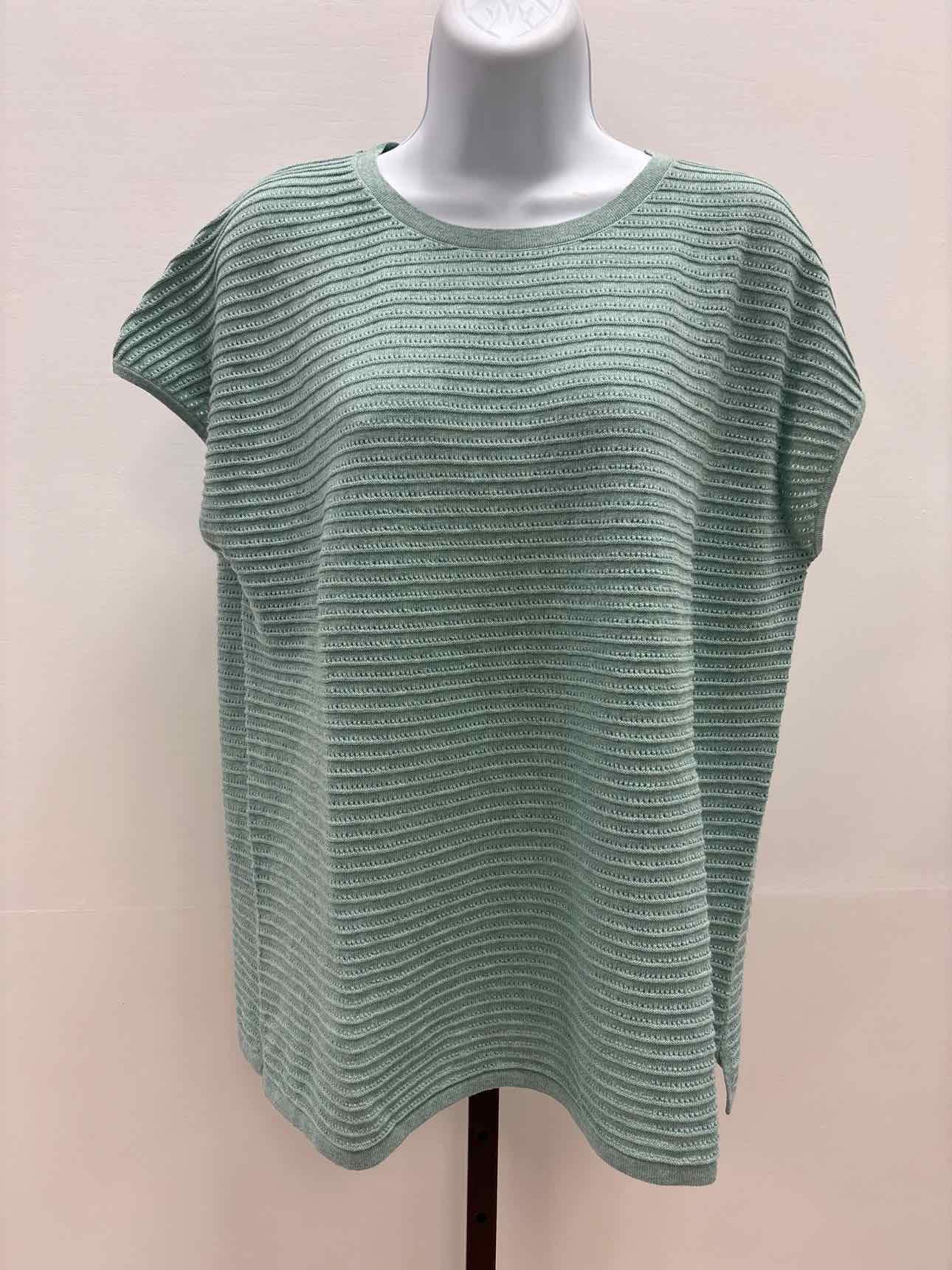 J Jill Size M Green Knit New Knit Top