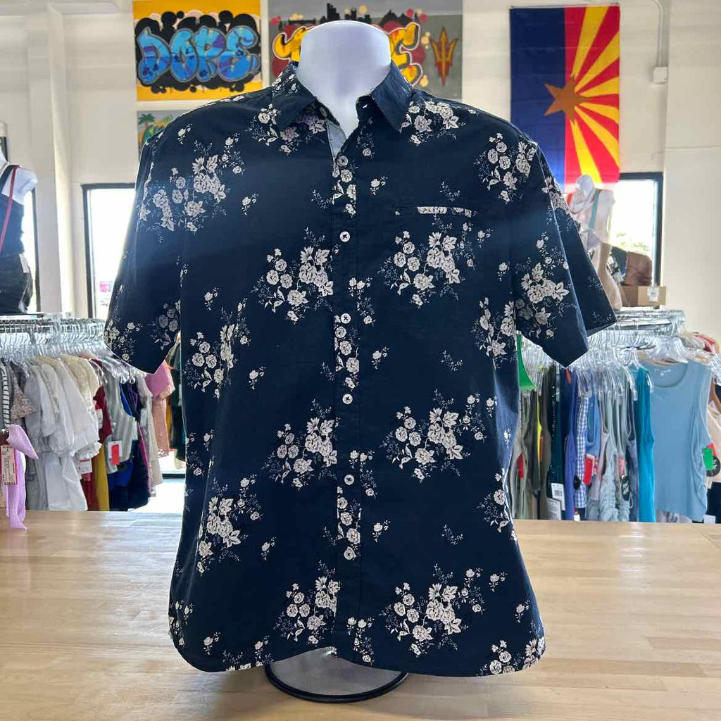 Sunrise Kingdom Size L Navy Preloved MENS Button Down Shirt