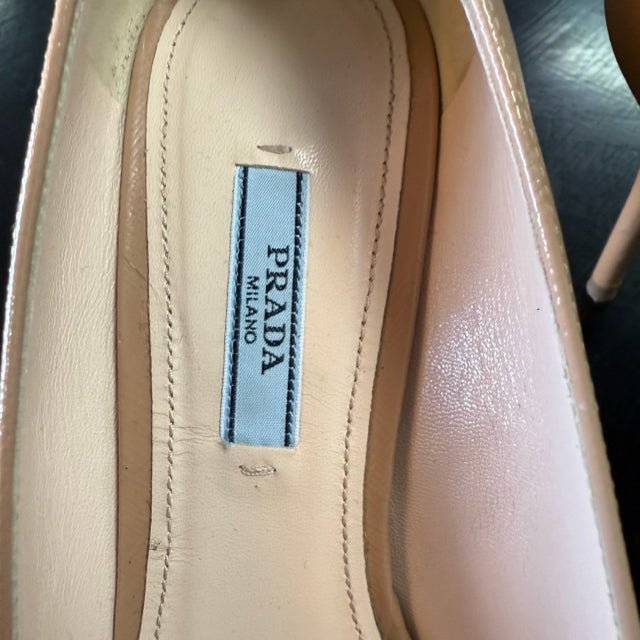 Prada Shoe Size 10 Nude Leather Heels