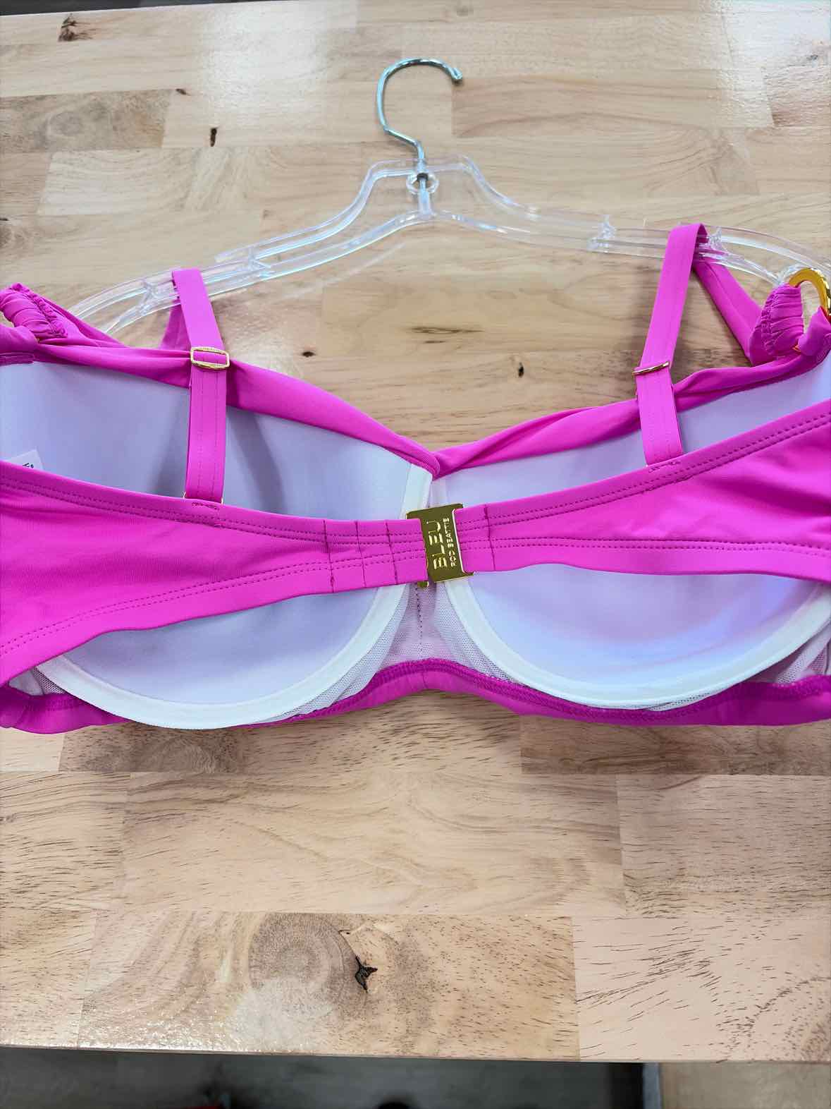 Bleu Size 36DD Shirred Bikini Top - Dahlia