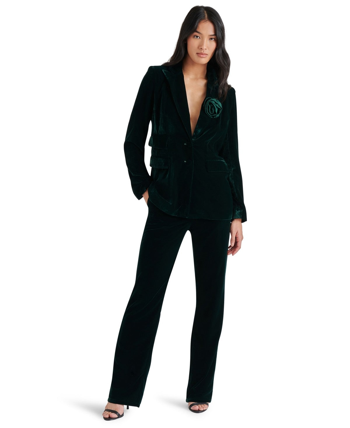 Steve Madden Women's Mercer Velvet Straight-Leg Pants