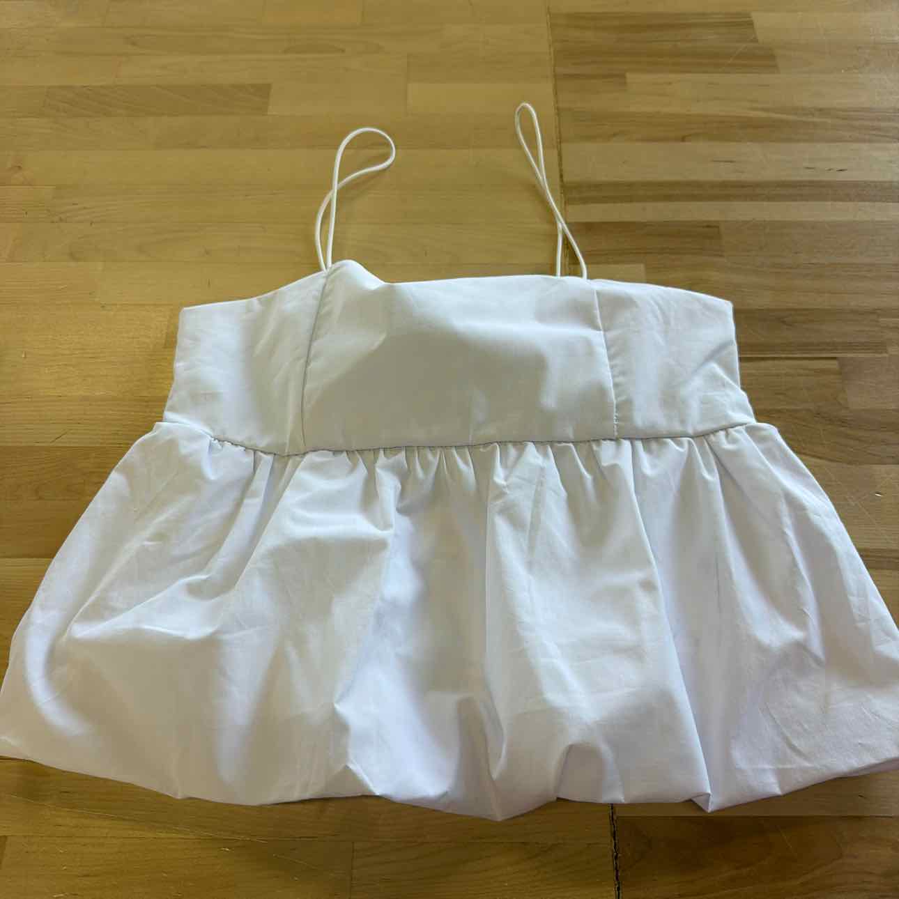 Madden Girl Size M Poplin Bubble Tank Top - Bright White NWT