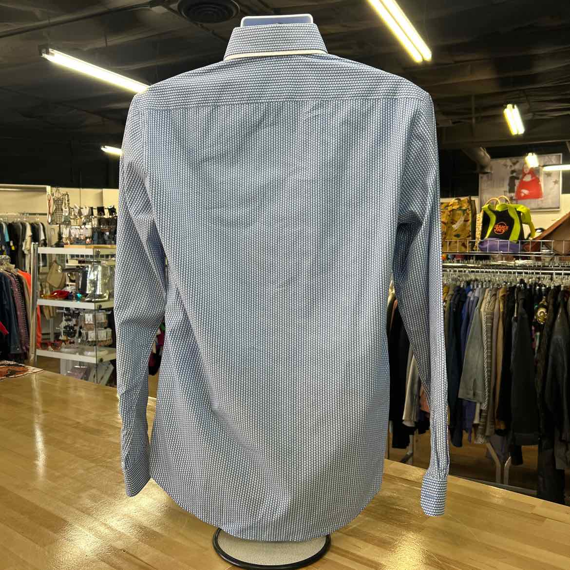 Lindbergh Size M Blue White Preloved MENS Button Down Shirt