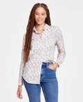 Calvin Klein Jeans Women's Covert Long-Sleeve Button-Down Easy-Fit Shirt - Cover