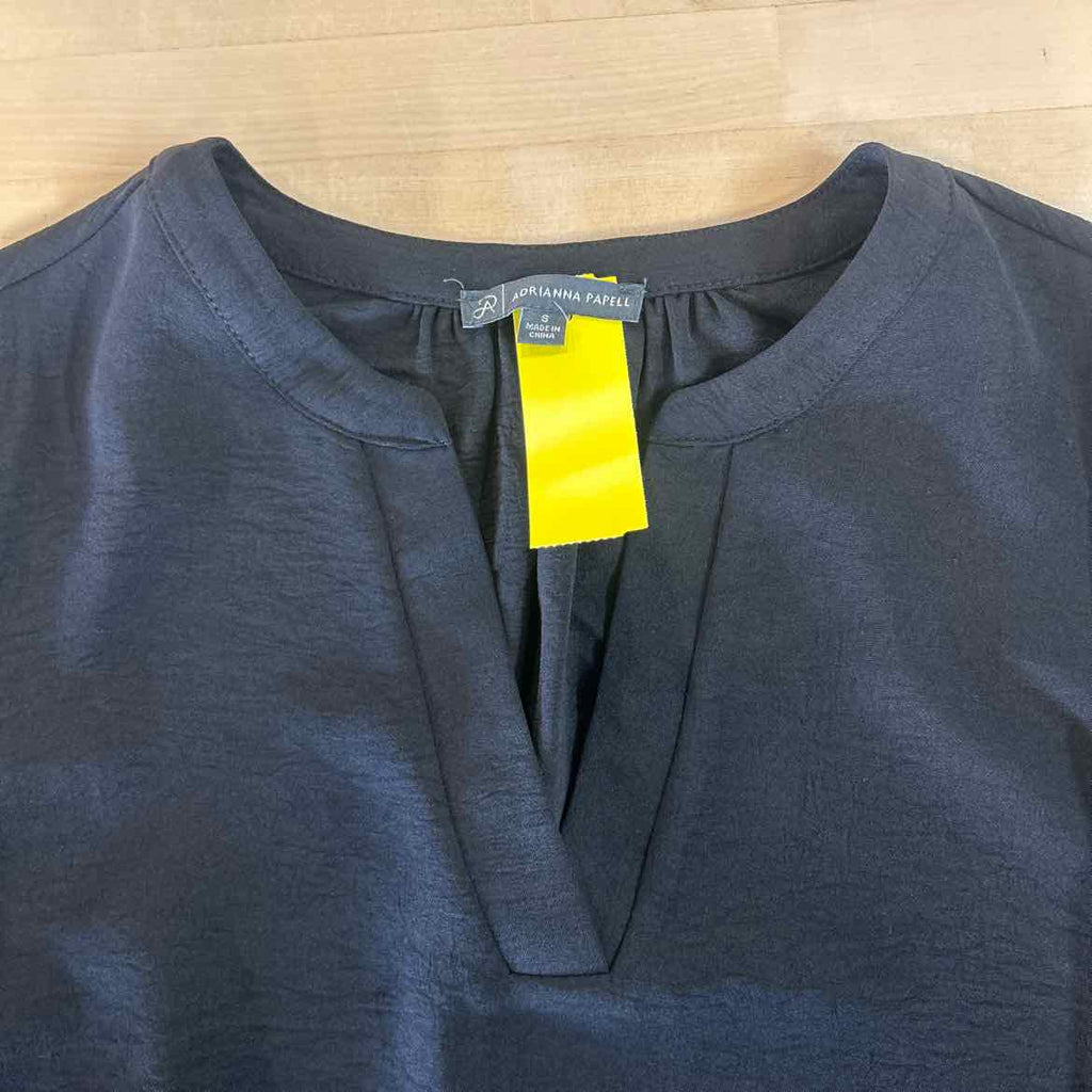 Adrianna Papell Size S Black Blouse LS