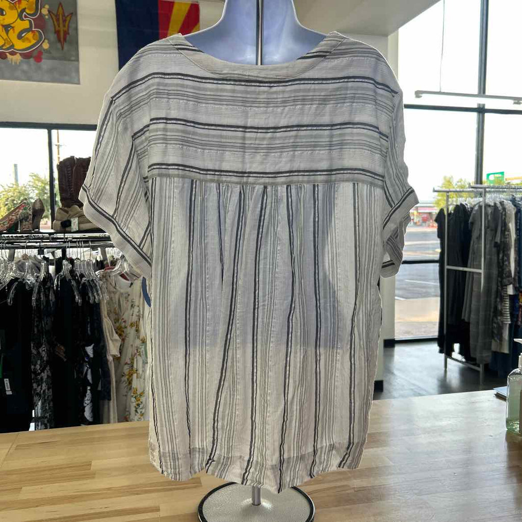 Lucky Brand Size XL gray/white Preloved Blouse SS