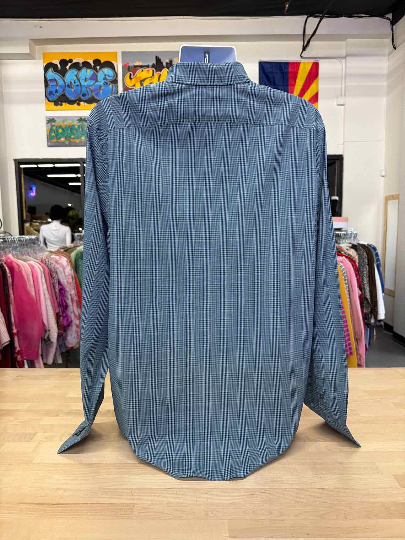 Perry Ellis Men's Slim-Fit Stretch Glen Plaid Button-Down Shirt