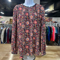 Loft Size L Black Red Preloved Blouse LS
