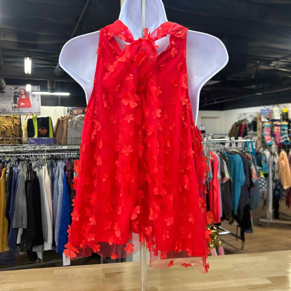 Lena Size M Red Mesh Preloved Sleeveless