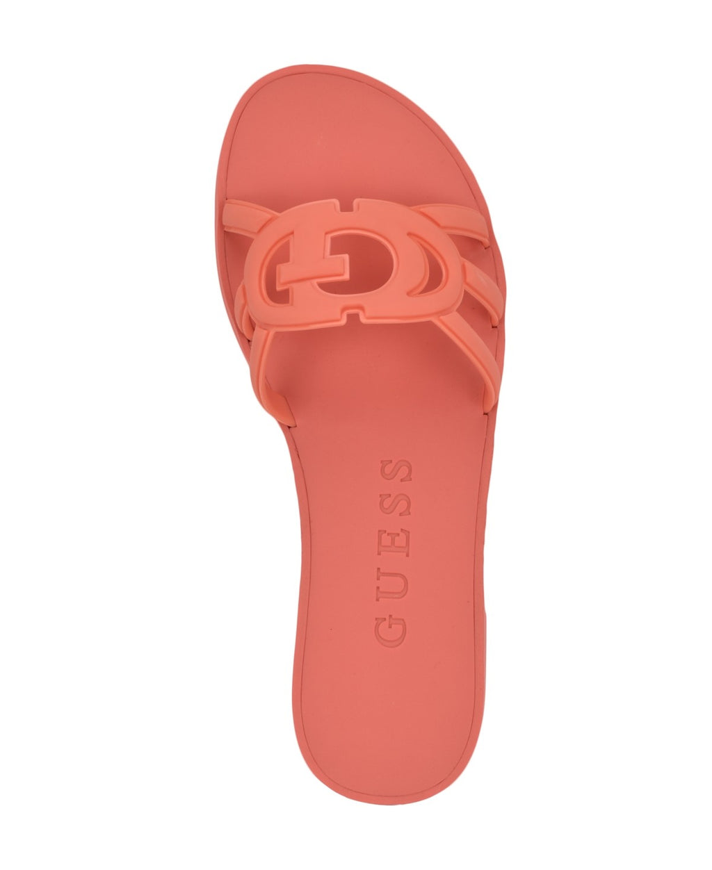 Guess Women's Elyho Logo Cutout Flat Jelly Sandals - Coral