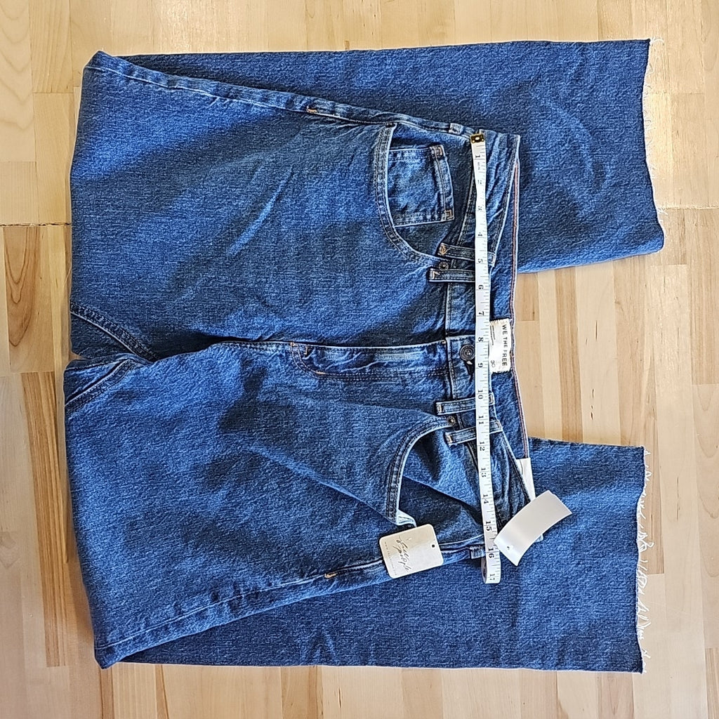 Women's Free People We the Free Risk Taker Straight Jeans Be Bold 30